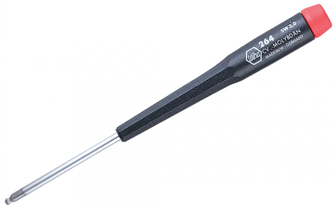 Wiha Precision Ball End Hex Screwdriver, 1/8" x 60mm 26431 Penn