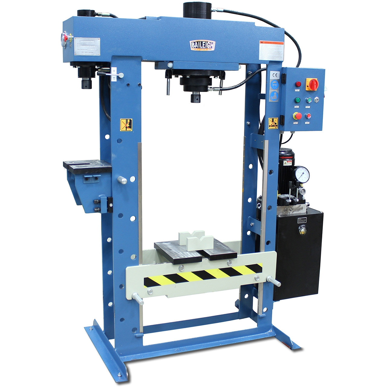 Baleigh 1004779 10 Ton Hand Operated H-Frame Hydraulic Press - 7-3