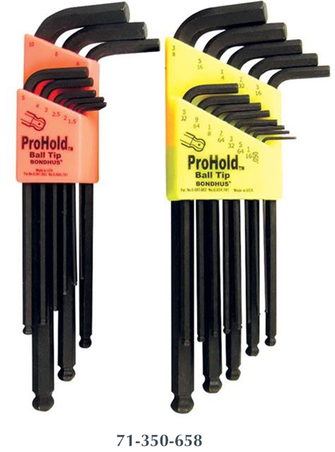 Bondhus 13-teiliger ProHold Balldriver L-Schlüsselsatz – Größen .050" Bis 3/8" Für Präzises Arbeiten