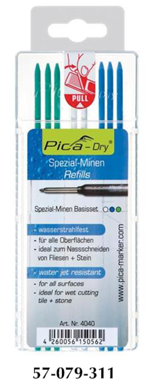Pica DRY® Special Water Jet Resistant Refill Leads, Assorted Colors 4040/SB  - 57-079-311 - Penn Tool Co., Inc