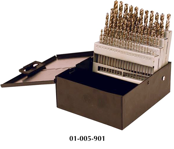 Precise 60 Piece 1 to 60 Jobbers Length Twist Drill Sets Penn Tool