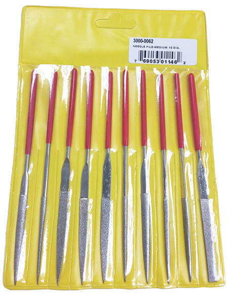 Precise 10 Piece Medium Coarse Diamond Needle File Set - 3000-0062