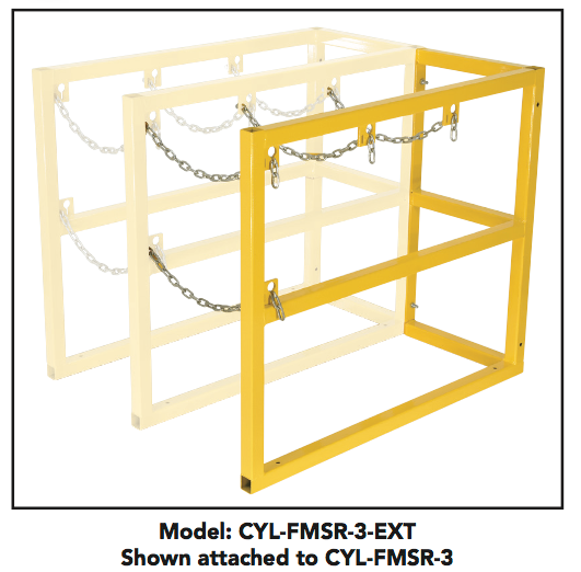 Vestil 3 Cylinder Extension Barricade Rack - CYL-FMSR-3-EXT| Penn Tool ...