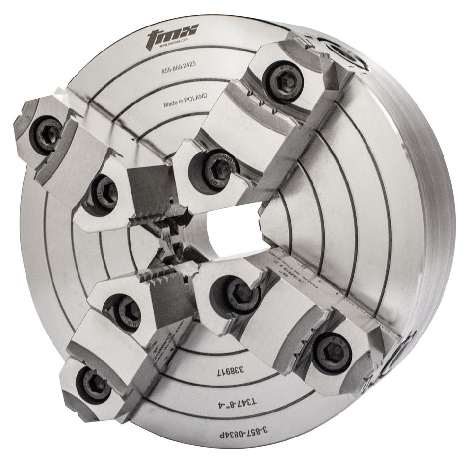 TMX 4-Jaw Type D Direct Mount Independent Lathe Chuck, 8