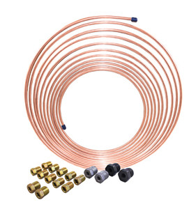 AGS 3/16 x 25 Nickel Copper Brake Line Coil and Tube Nut Kit AKCNC