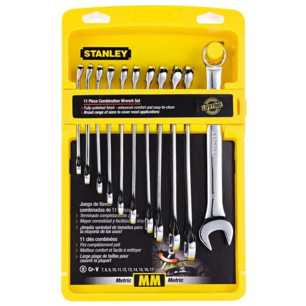 STANLEY 94-543W Ratschenschlüssel-Set, 7-teilig Metrisch – Chrom-Vanadium-Stahl