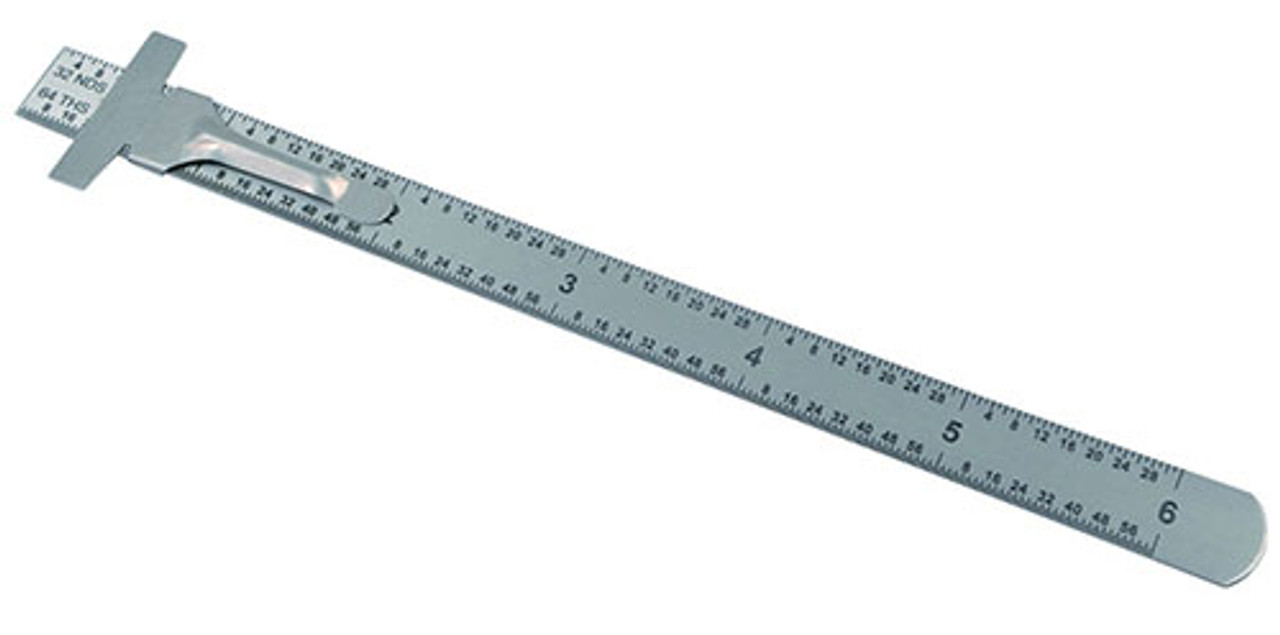 Precise 6 x 15/32 Stainless Steel Ruler (32nd, 64ths,mm & 0.5mm) -  7006-0003