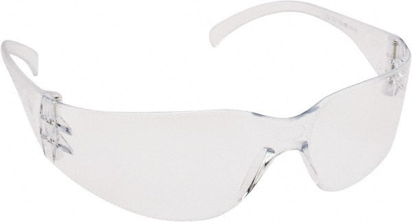 3M Clear Lenses, Frameless Safety Glasses Scratch Resistant, Plastic Frame, Size Universal, Wrap