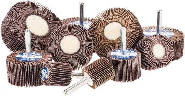 Merit Abrasives 10 Piece Flap Wheel Kit Contains Wheels Mounted on 1/4