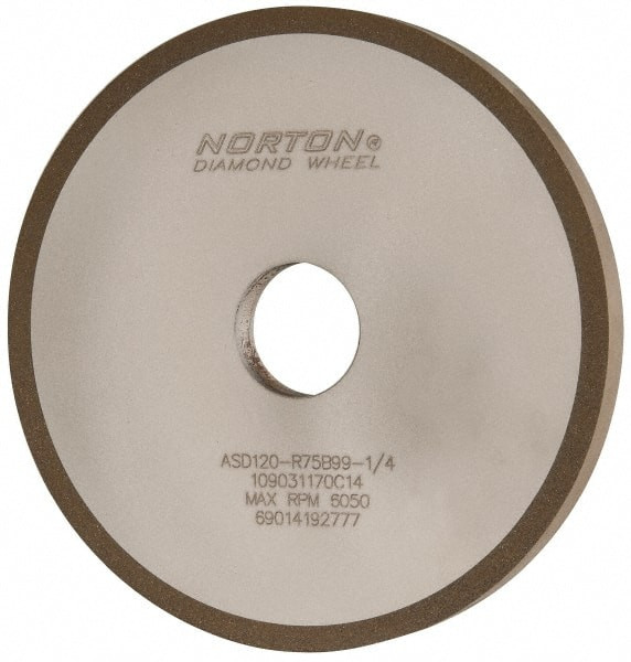 Norton 6" Diam x 11/4" Hole x 1/2" Thick, 120 Grit Surface Grinding Wheel Diamond, Type 1A1