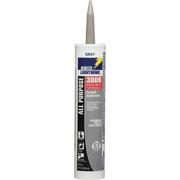 White Lightning 10 oz Cartridge Gray Acrylic & Latex Caulk 30 to 180°F