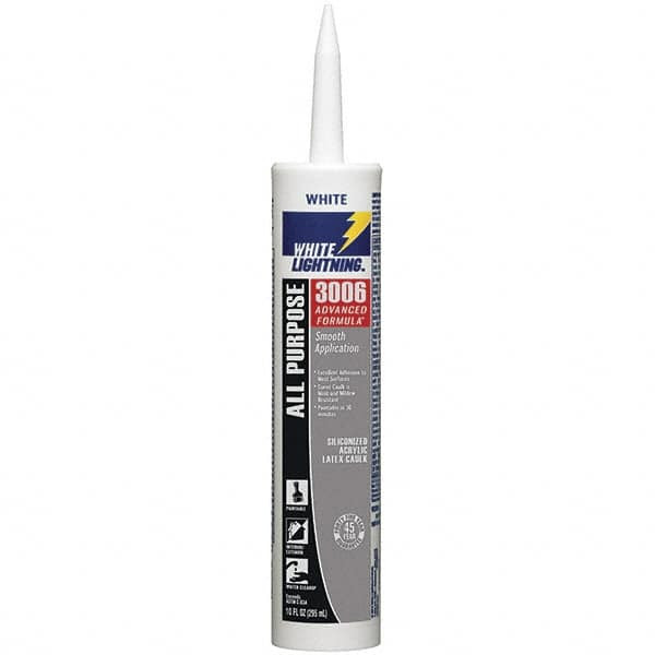 White Lightning 10 oz Cartridge White Acrylic & Latex Caulk 30 to 180