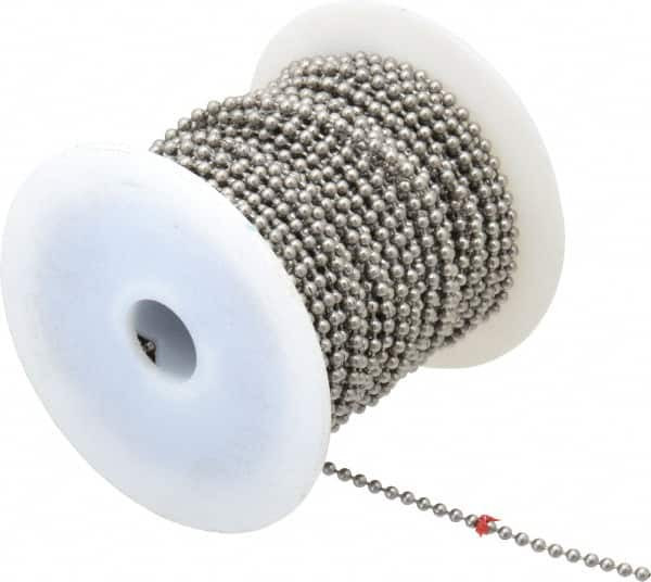 Made in USA Number 6 Trade Size Stainless Steel Ball Chain 0.127