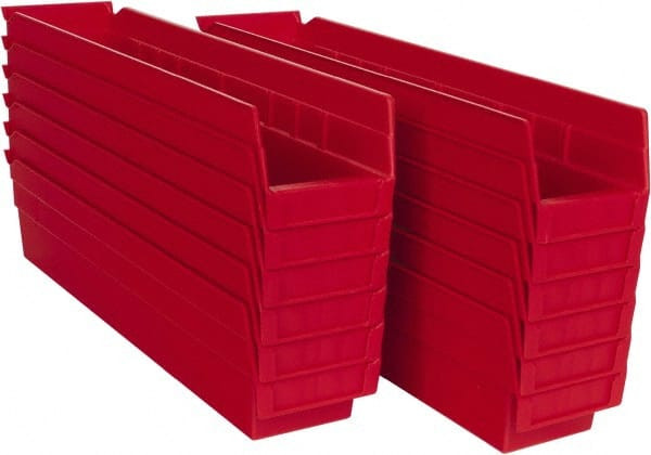 AkroMils 41/8" Wide x 177/8" Deep x 4" High Hopper Shelf Bin Red