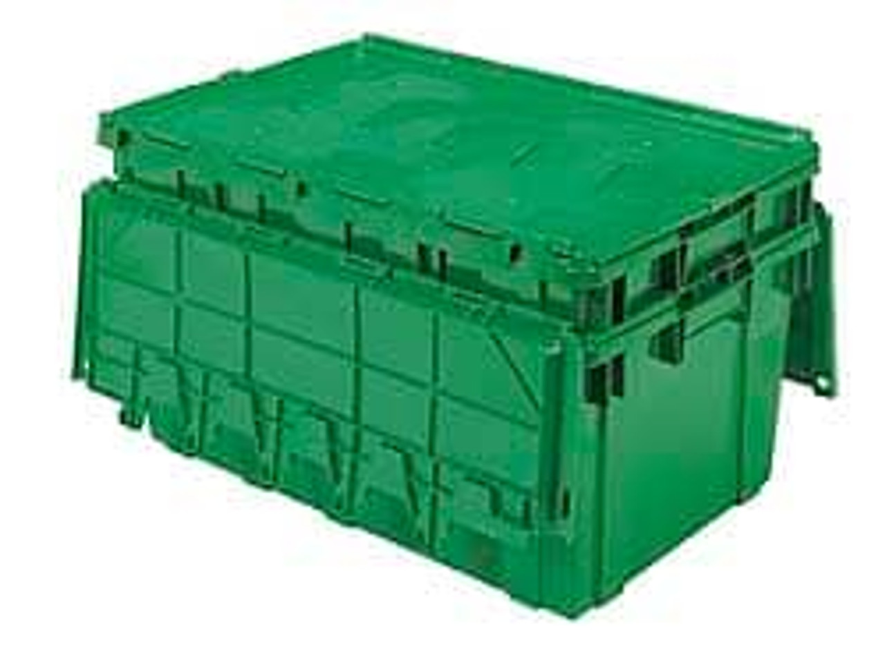 AkroMils 100 Lb Load Capacity Green Polyethylene AttachedLid
