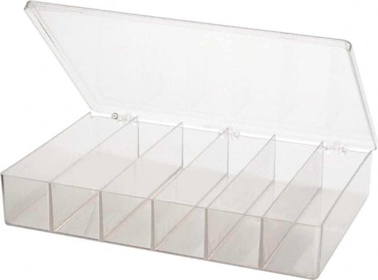 Flambeau 6 Compartment Clear Small Parts Box 9 Wide x 2-5/16