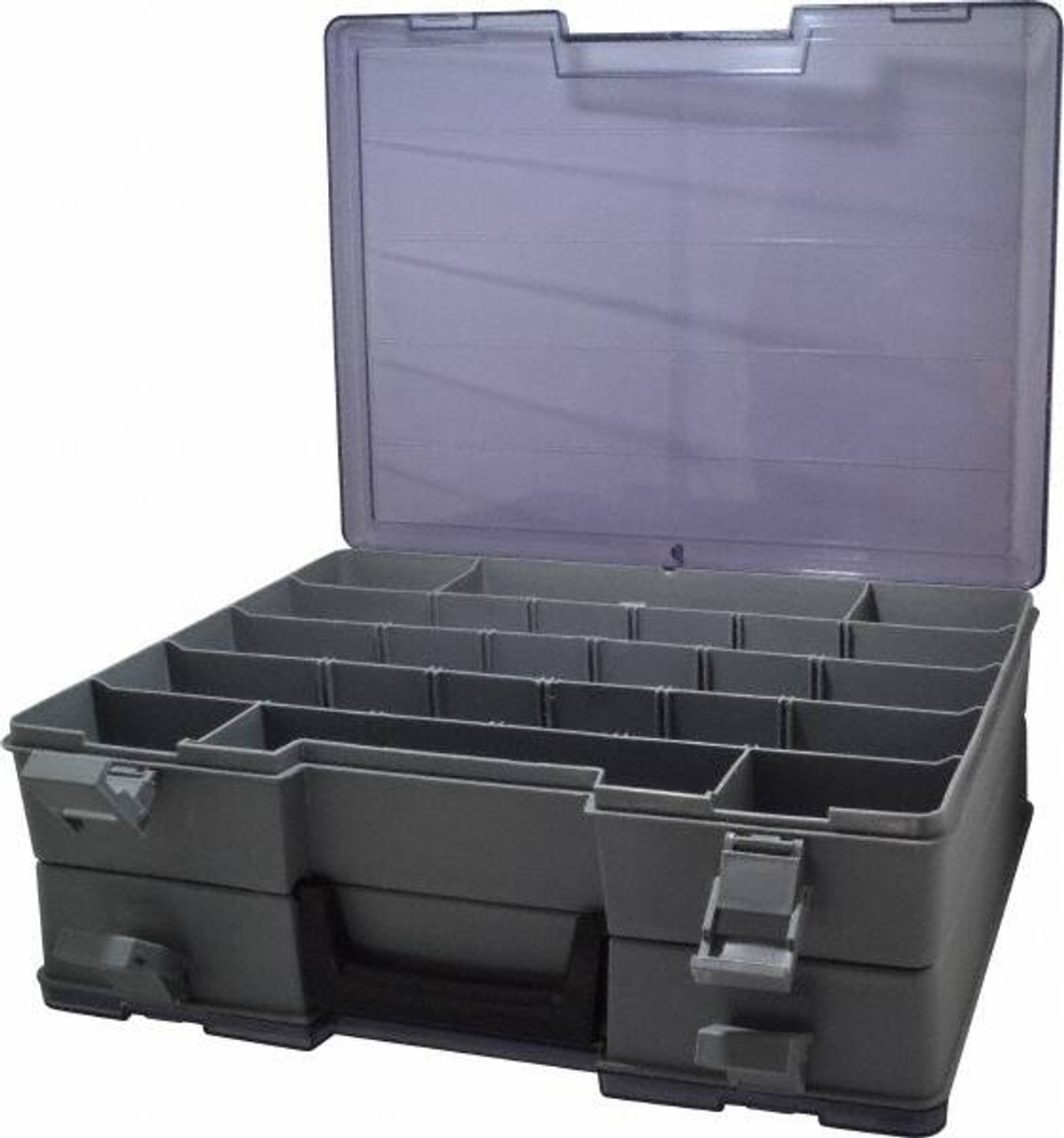Flambeau 18 to 48 Compartment Gray Small Parts Storage Box 15-1/2