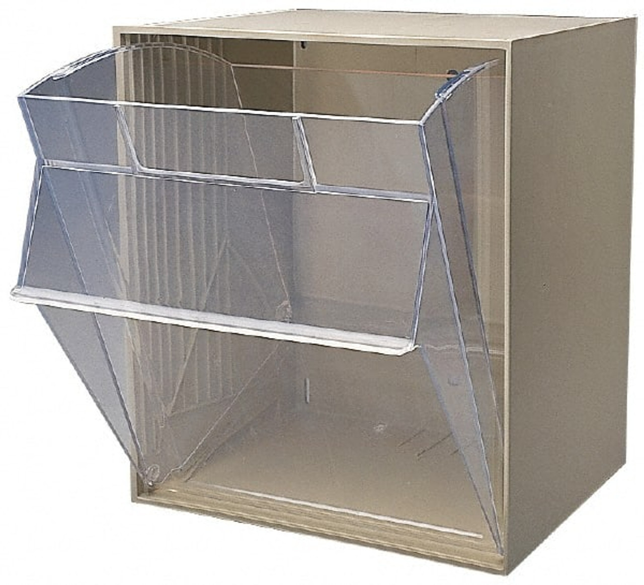 Quantum 4-Compartment Tip-Out Bin; Ivory