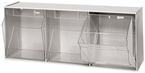 Quantum Storage Systems 3 Compartment Gray Small Parts Tip Out