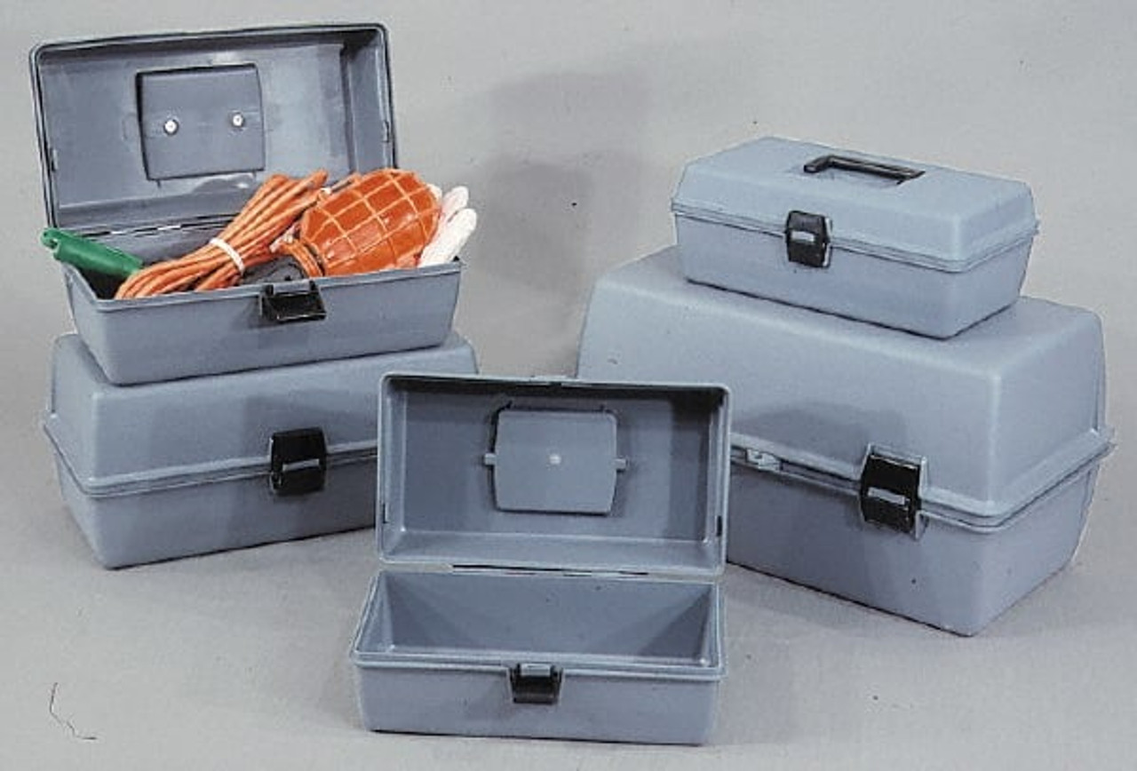 Flambeau 1 Compartment 1 Tray Utility Tool Box 13 W x 5-3/8 Deep x 4-3/4 H, Copolymer Resin, Gray 14800-2 - 89762132