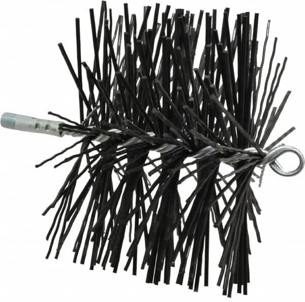 Schaefer Brush 8" Diam Round, Poly Chimney Brush 1/4" NPSM Male