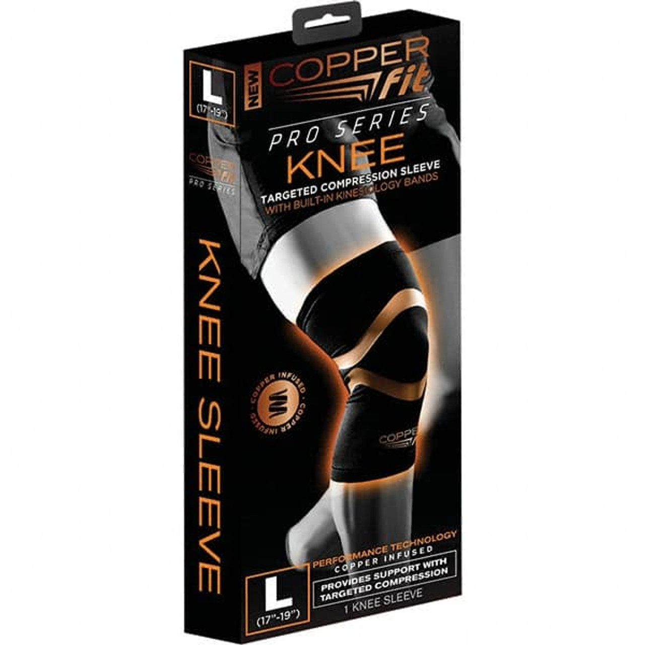 Copper Fit Knee Supports, Knee Style: Open, Style: Slip-On, Size: XX-Large,  Fits Knee Size (Inch): 21 - 24, Material: 85% Polyester,15% Spandex