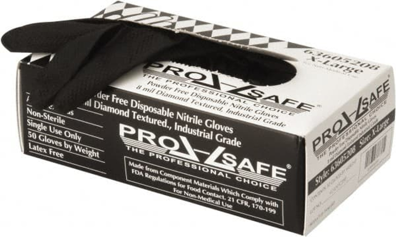 PRO-SAFE Work Gloves: Medium, Nitrile-Coated Nylon, General Purpose - Black & Gray, 8.7 OAL, Not Lined, Lint Free | Part #45-111-M