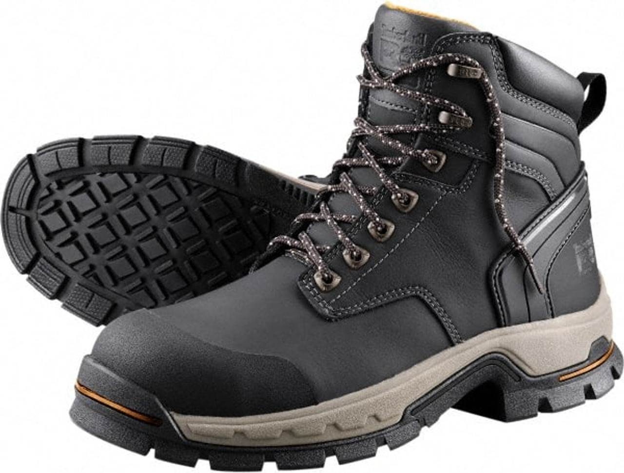 Timberland PRO Mens Size 13 Wide Width Steel Black, Microfiber Rubber Outsole, 6" High, Non-Slip, Safety Toe TB01064A00113W 42462598 - Penn Tool Co., Inc