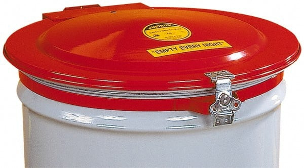 Justrite 55 Gal, Steel Drum Cover Hinged ManualClosing Drum Cover