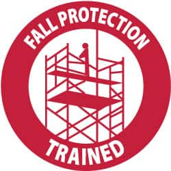 AccuformNMC 25 Qty 1 Pack Fall Protection Trained, Hard Hat Label White ...