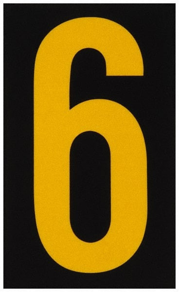 Made in USA Number Label Legend: 6, English, 1-3/4 x 2-7/8