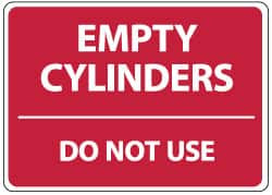 NMC "Empty Cylinders - Do Not Use", 10" Long x 14" Wide, Rigid Plastic ...