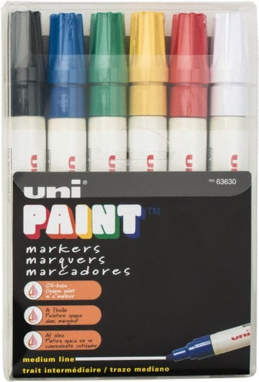 uni-ball Black, Blue, Green, Red, White, Yellow Paint Marker Bullet Tip,  Oil Based 63630 - 61659074 - Penn Tool Co., Inc