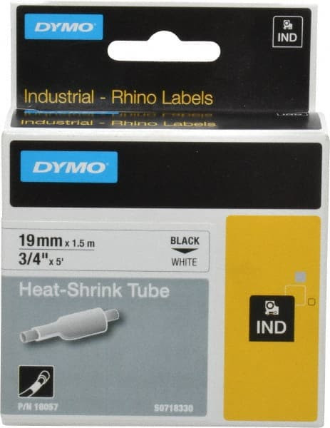 DYMO 3/4" x 5 ft. White Heat Shrinkable Polyolefin Heat Shrink Tubing