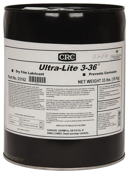 CRC 5 Gal Pail Dry Film Lubricant Amber, 40°F to 300°F, Food Grade