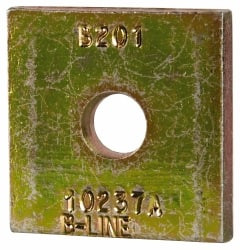 Cooper BLine 3/8" Rod, Zinc Dichromate Steel Square Strut Washer 3/8