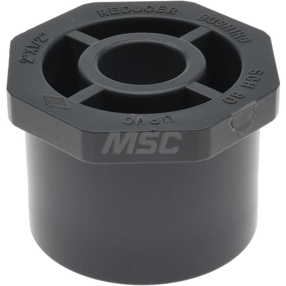 PROSOURCE 2 x 1/2" PVC Plastic Pipe Bushing Schedule 80, Spig x Slip End Connections