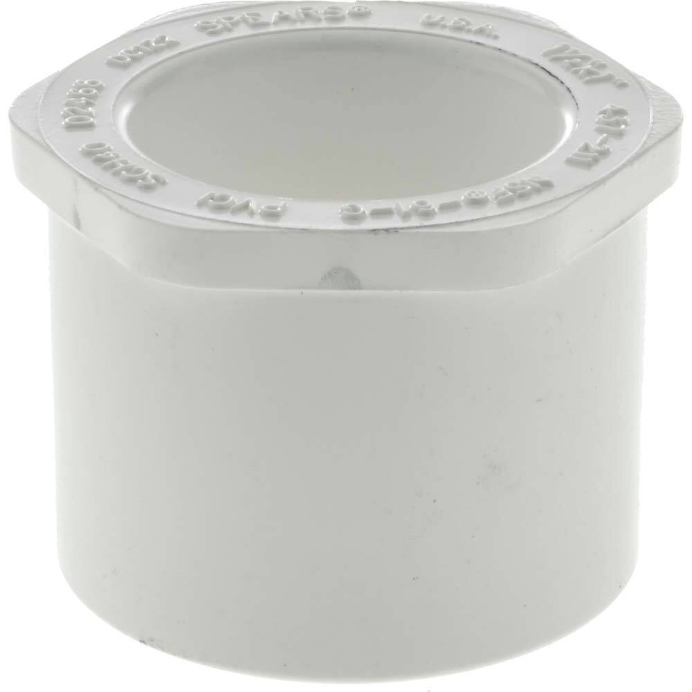 Value Collection 11/2 x 1" PVC Plastic Pipe Bushing Schedule 40, Spig x Slip End Connections