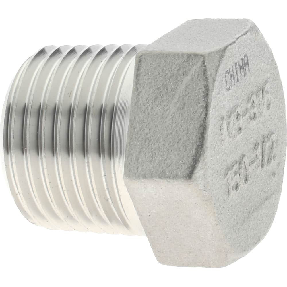 Merit Brass 1/2" 316 Stainless Steel Pipe Hex Head Plug MNPT Ends, 150 ...