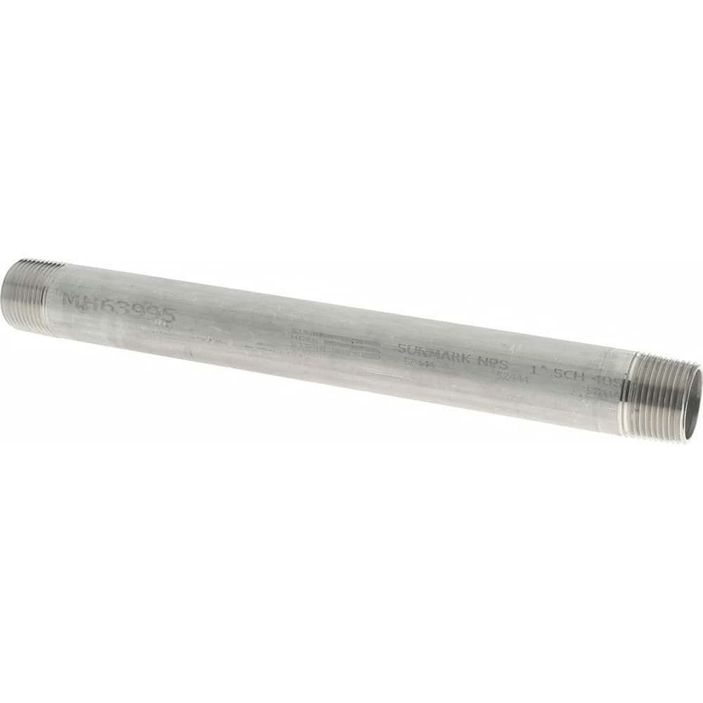 USA SEALING 316 Stainless Steel Pipe Nipple - 1 Inch NPT, 24 Inch Long, Schedule 40