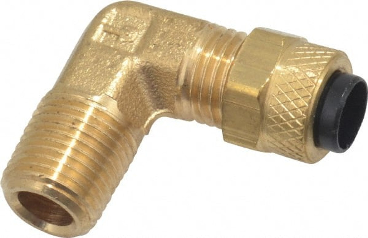 Brass Compression Connector, 1/4 Tube, Male (1/8-27 NPT)