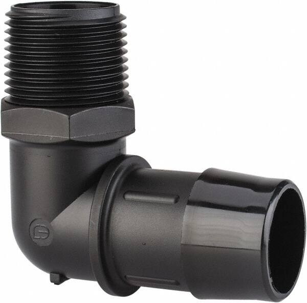 Made in USA 1" Barb, 3/4 NPT, Nylon Single Barbed Tube Elbow Male