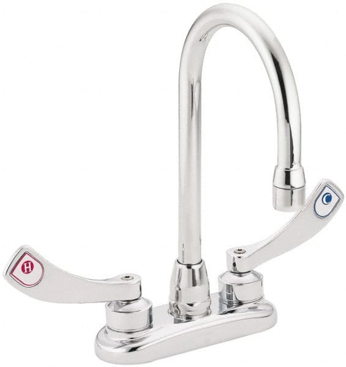 Moen 2 Hole Mount, Spout Reach Commercial Faucet Two Handle