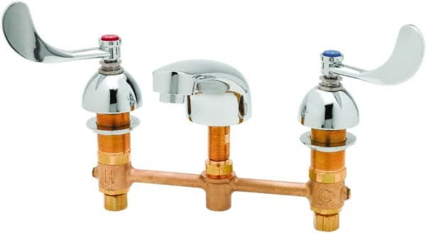 T&S Brass Wrist Blade Handle, Deck Mounted Bathroom Faucet Two Handle