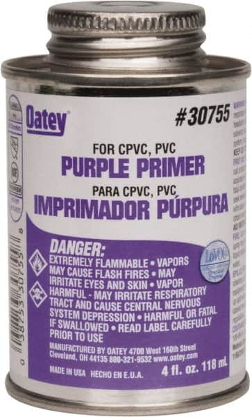 Oatey 4 oz All Purpose Primer/Cleaner Purple, Use with PVC & CPVC 30755