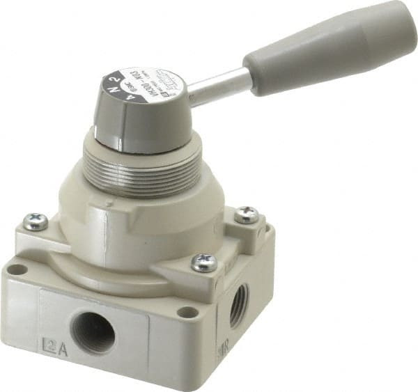 SMC Pneumatics 3/8" Inlet NPT 3Position Rotary Lever Actuator/Manual Return Air Valve 1.1 CV