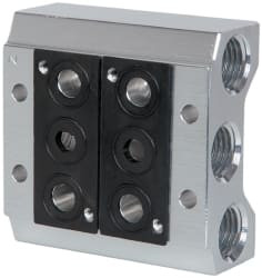 Stackable Solution Valves ARO Fluid Management 2 Station 18mm Manifold Stacking Solenoid Valve ...