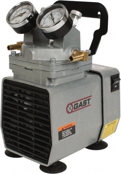 Gast 1/8 hp 115V Lab Model Diaphragm Pump 60 Max psi, 1.1 CFM
