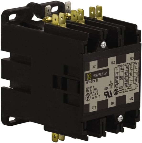 Square D 3 Pole, 50 Amp Inductive Load, 440 Coil VAC at 50 Hz and 480 ...