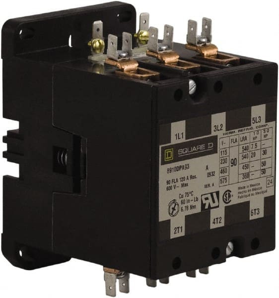 Square D 3 Pole, 90 Amp Inductive Load, 208 to 240 Coil VAC at 60 Hz ...